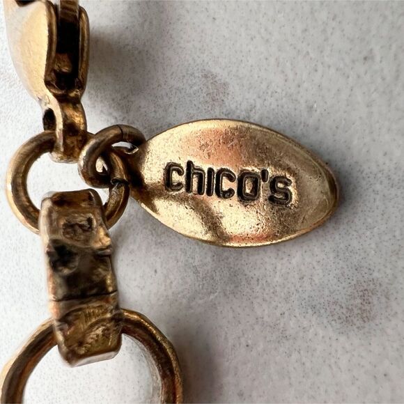 Chico's Chunky Tortoise Beaded Gold Tone Statement Necklace ✨ - Picture 9 of 9